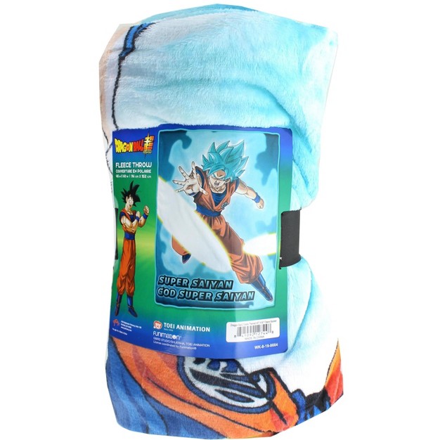 Dragon Ball Z Super Goku Super Saiyan Blue Fleece Throw Blanket