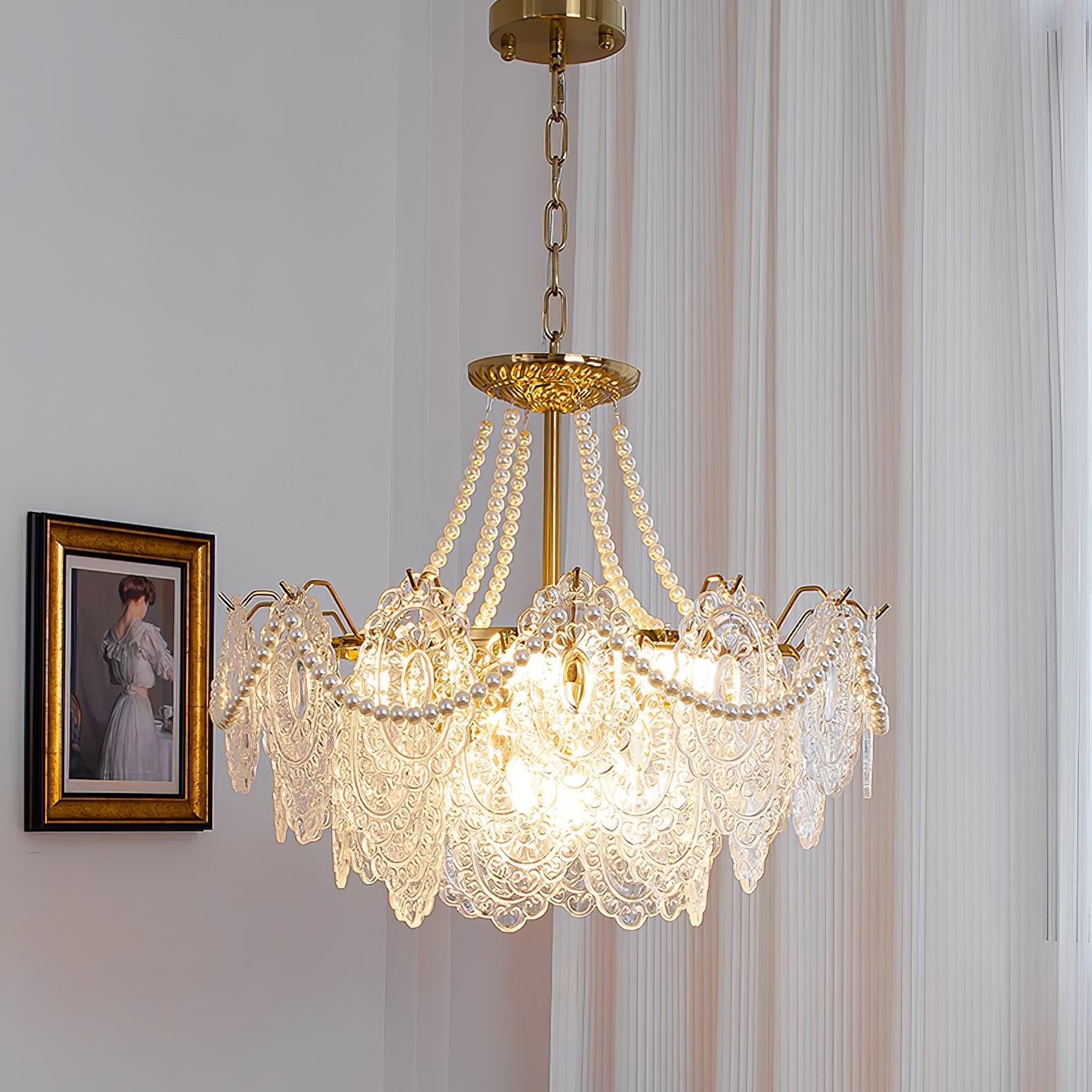 Pearls Glass Chandelier