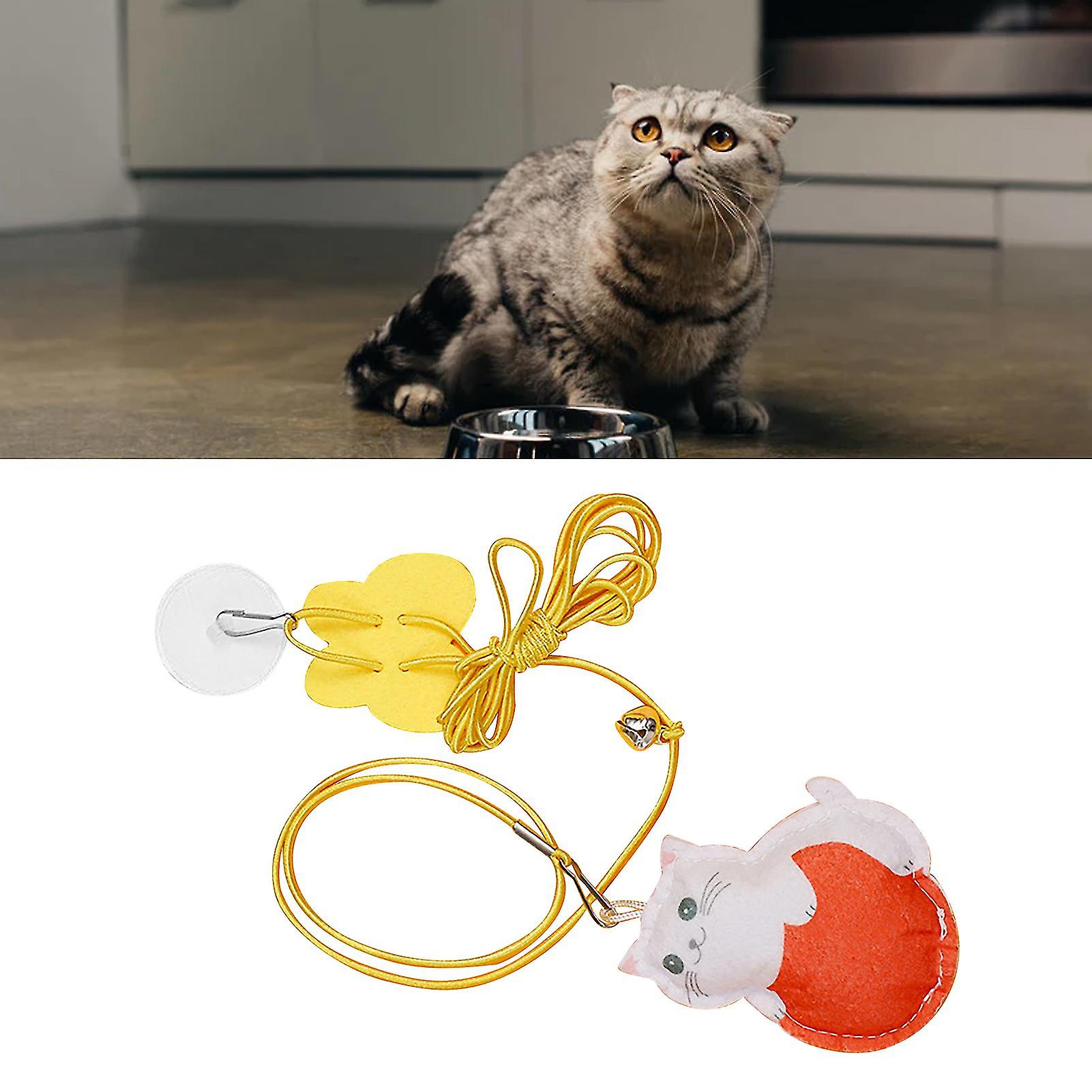 Door Cat Teaser Toy Retractable Replaceable Felt Pendant Elastic Rope Interactive Doorway Kitten Toy Kitten