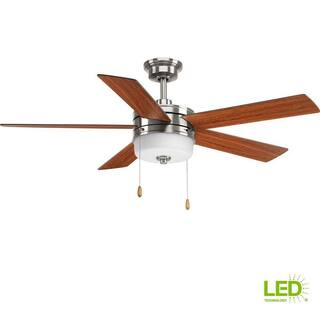 Progress Lighting Verada 54 in. LED Indoor Brushed Nickel Ceiling Fan with Light Kit P2558-0930K