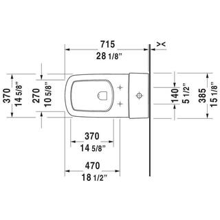 Duravit 1-Piece 1.28 GPF Single Flush Elongated Toilet in White Seat Not Included 2157010085