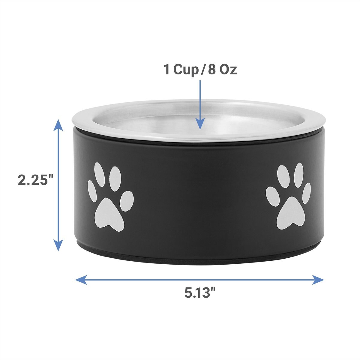 Frisco Paw Print Non-Skid Stainless Steel Dog and Cat Bowl