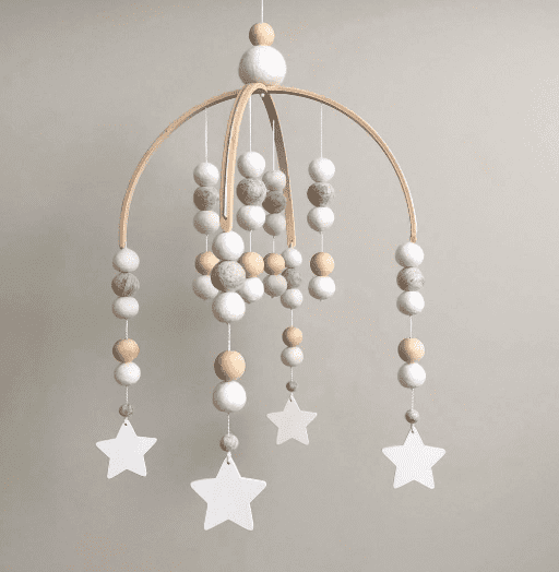 Baby Crib Mobile Hanging Toys Felt Ball Pendant Wind Chimes Decorations Gifts for Newborn Girls Boys