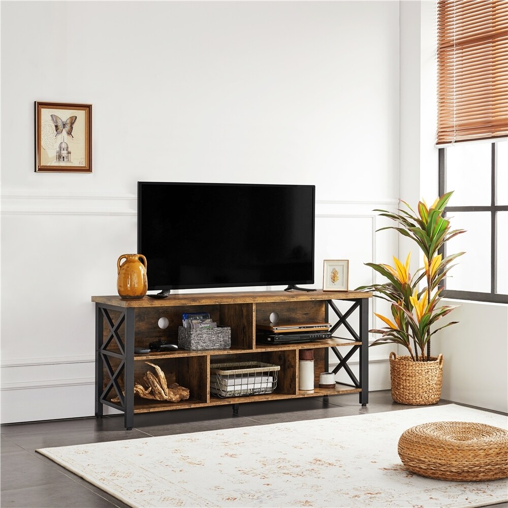 Yaheetech 65 Inch Industrial TV Stand with 5 Storage Cabinets for TVs