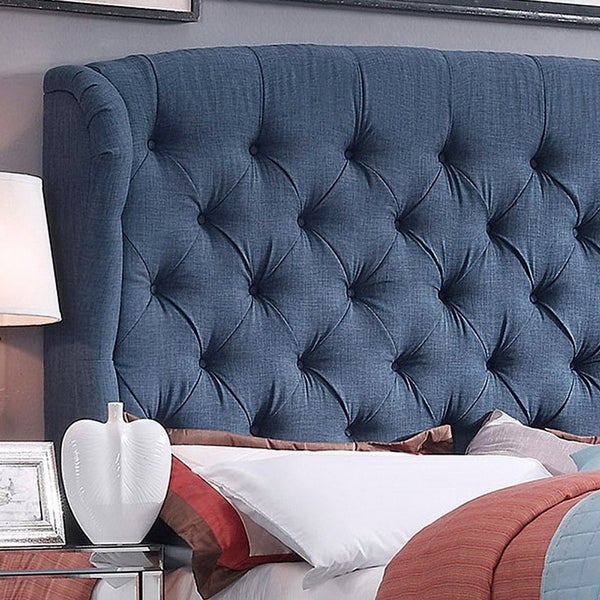 Moser Bay Furniture Feliciti Tufted with Wings Upholstery Headboard， Queen Size， Grey - - 10586561