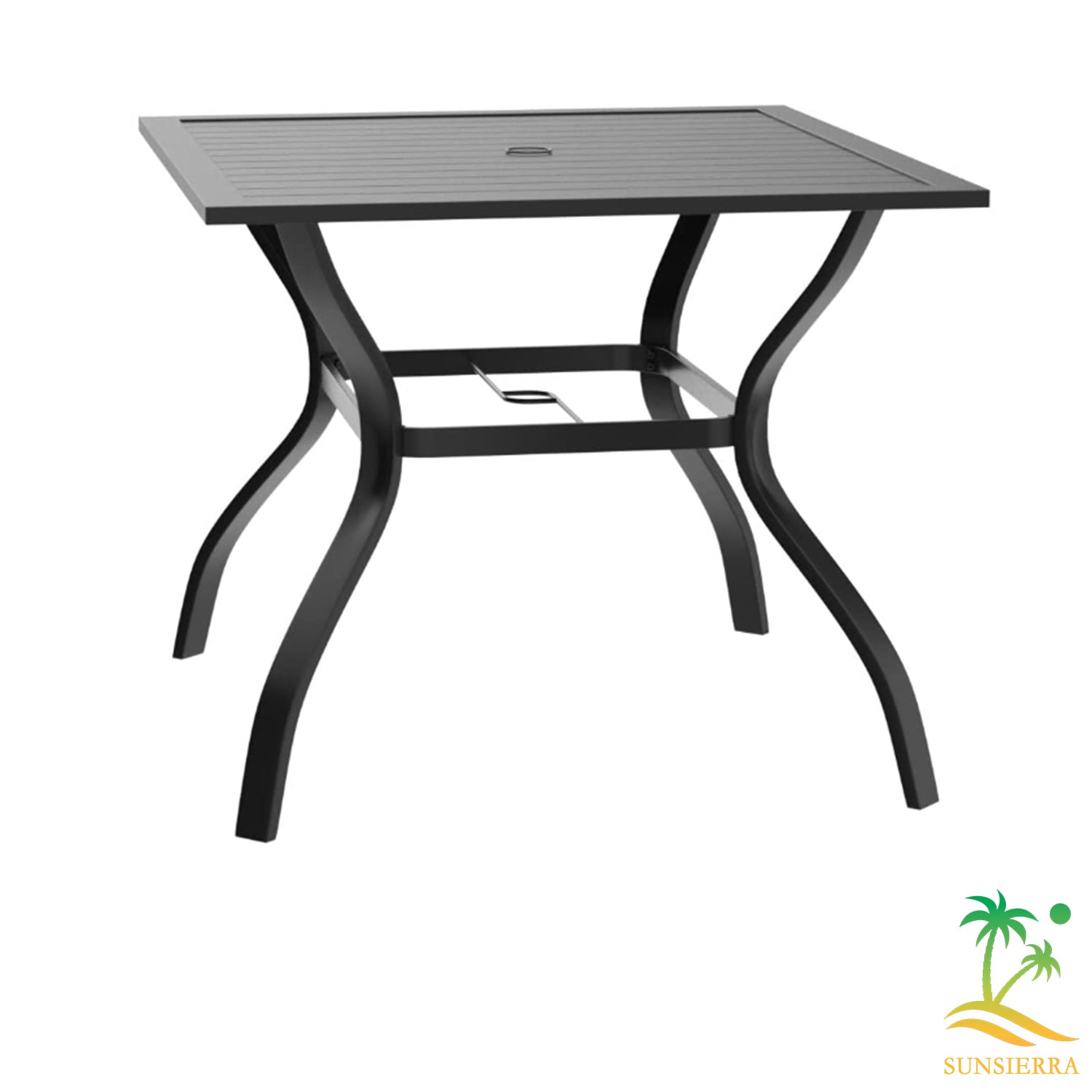 SunSierra Outdoor Square Dining Table, Patio Table with Umbrella Hole