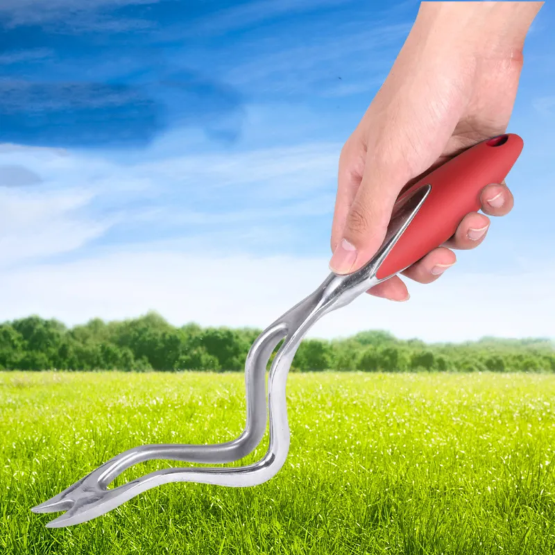 Hot Sell Stainless Steel Head Garden Weeding Tools Sawtooth Garden Hand Weeder With Rubber Handle