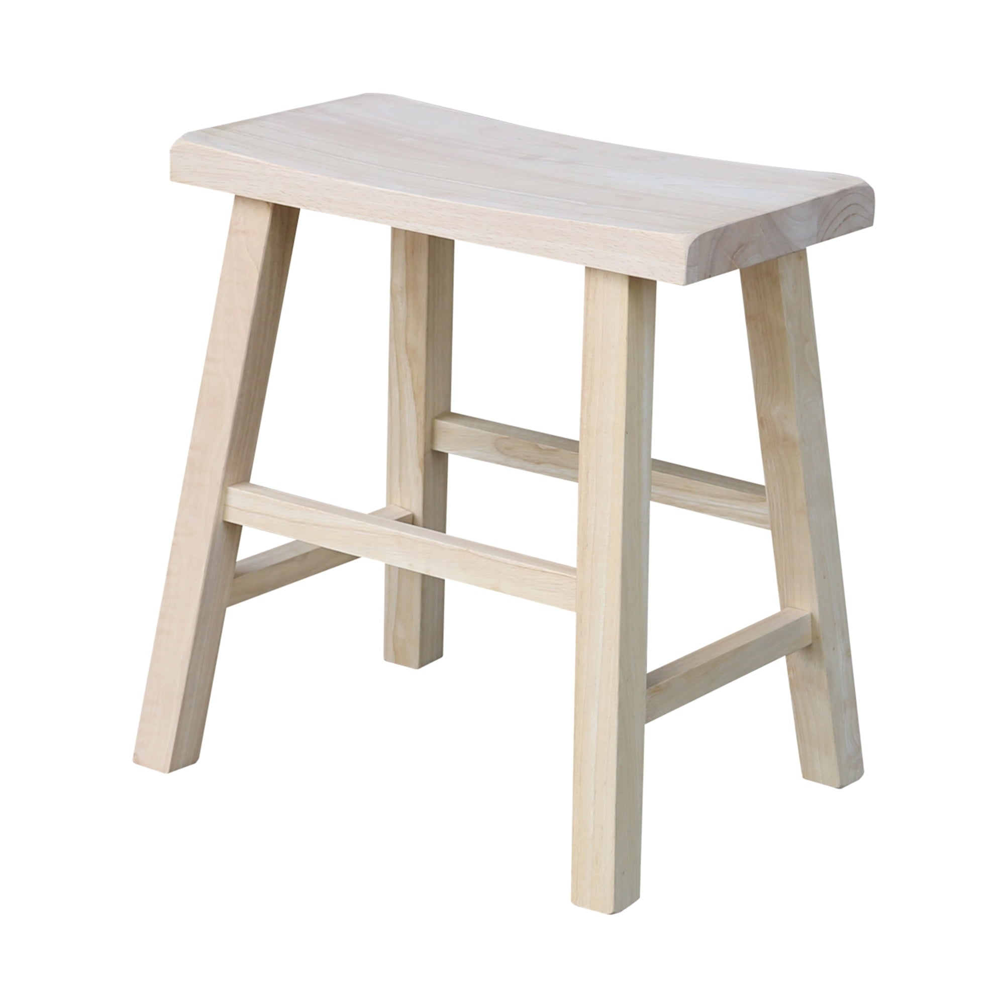 International Concepts Unfinished Solid Wood Backless 18 in. High Indoor Stool