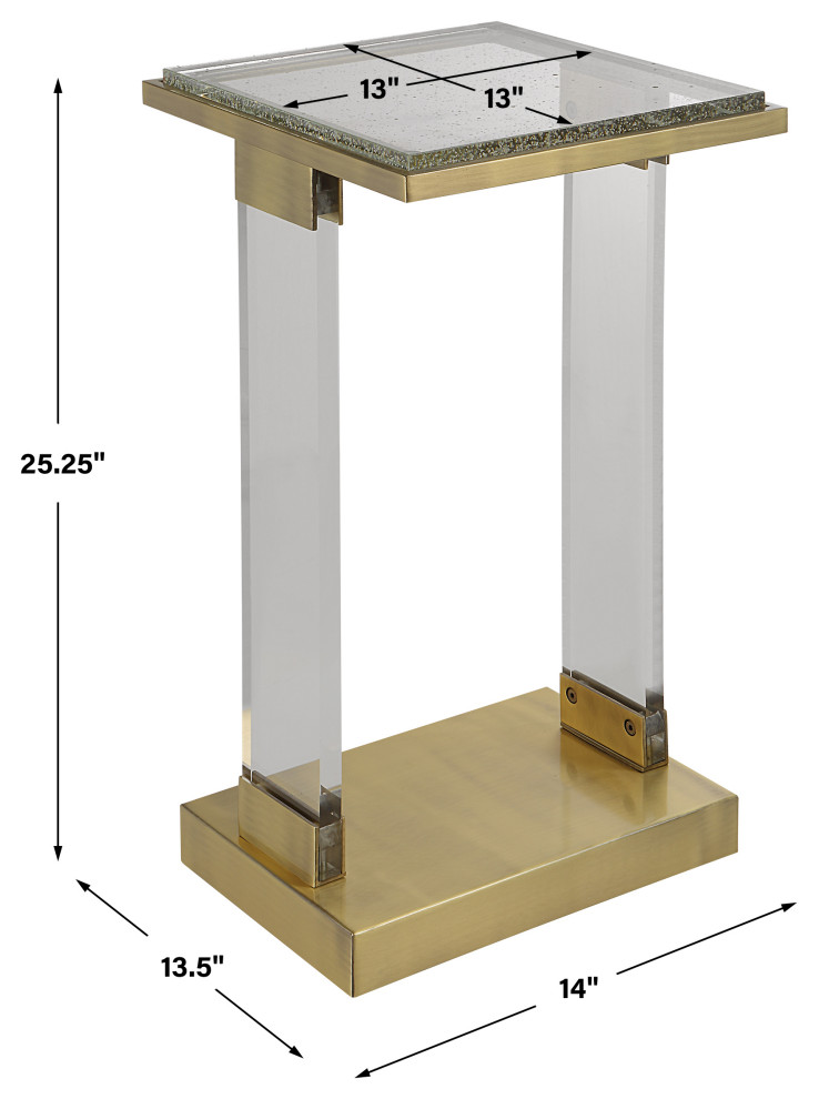 Uttermost Muse Seeded Glass Accent table   Contemporary   Side Tables And End Tables   by Modern Furniture LLC  Houzz