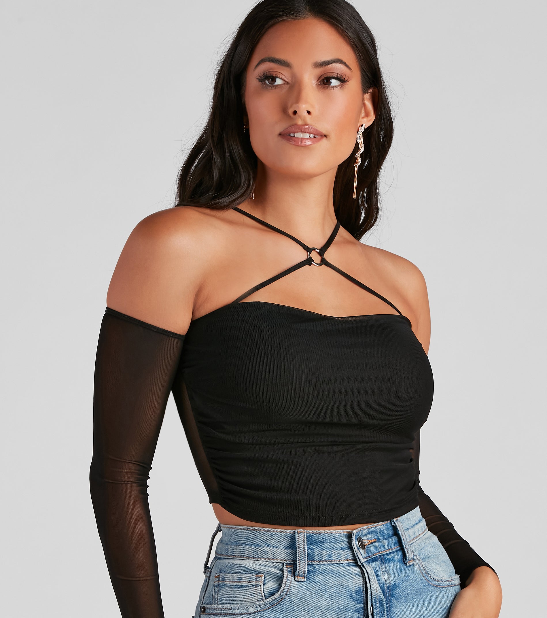 Hot And Cold Shoulder Strappy Top