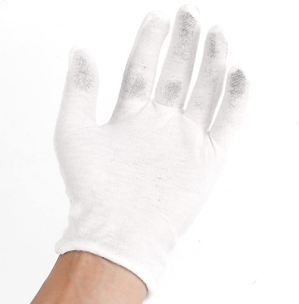 12 Pairs White Cotton Working Safety Gloves For Heilwiy Eczema， Dry Skin， Moisturizing