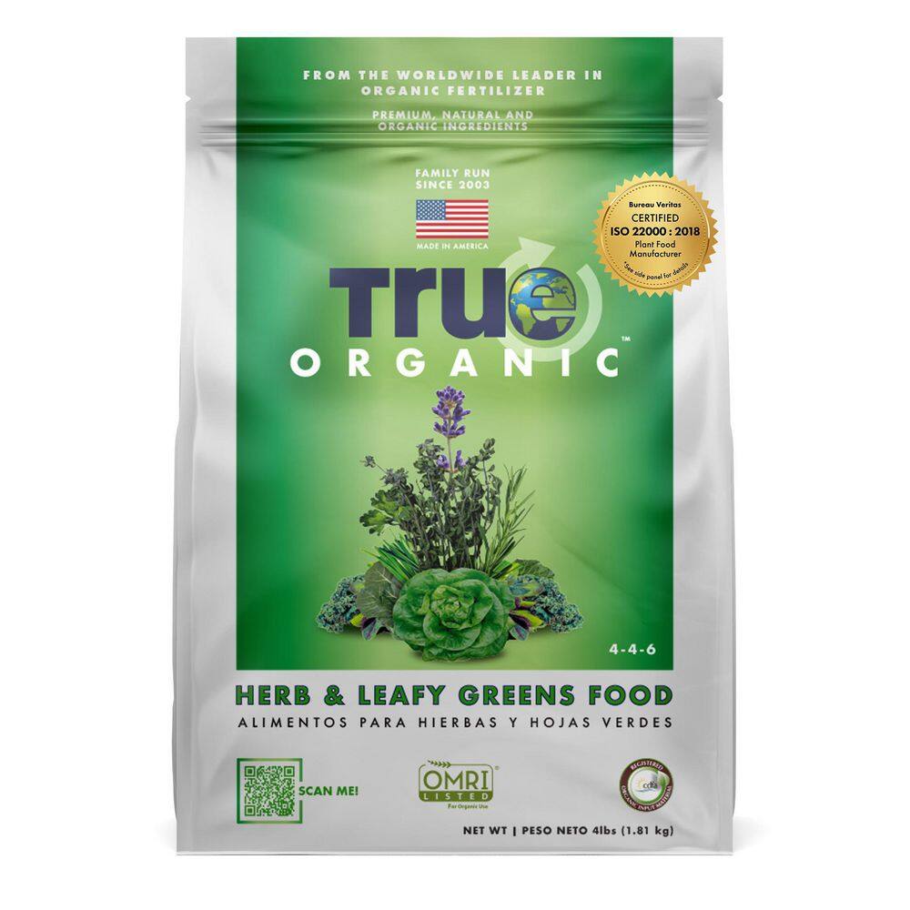 TRUE ORGANIC 4 lbs. Organic Herb and Leafy Greens Food Dry Fertilizer OMRI Listed 4-4-6 R0010