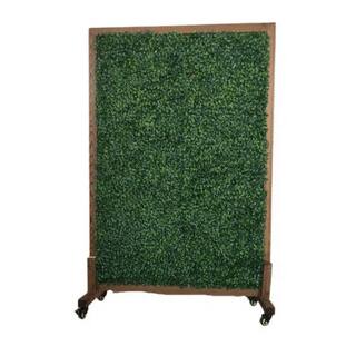 Ejoy 39 in. x 51 in. Mobile Privacy Garden Fence Divider with Artificial Grass on Both Sides and Wood Stand MobilHedgeDivider_39x51_1pc