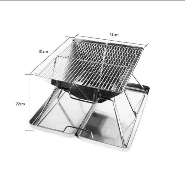 Foldable Fire Rack Outdoor Barbecue Stove Stainless Steel Camping BBQ  Portable Burner Mini Grill