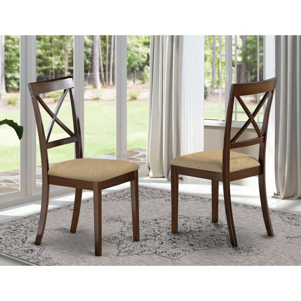 Boston X  Back Dining Chair With Faux Leather Upholstered Seat  Set of 2   Contemporary   Dining Chairs   by BisonOffice  Houzz