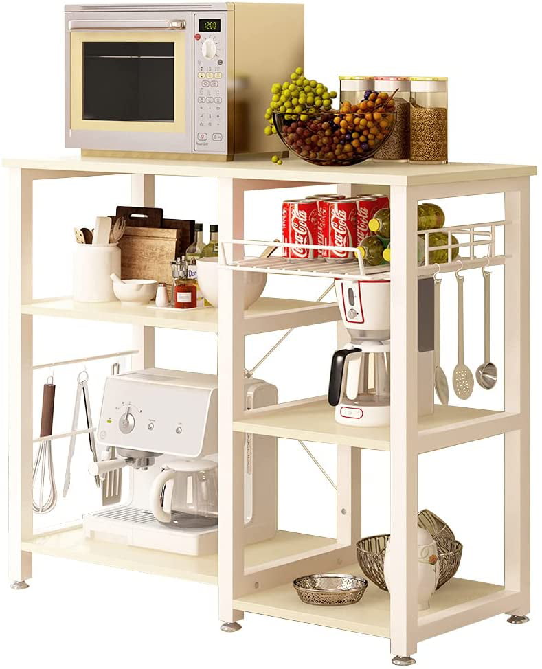 SogesPower 3-Tier Kitchen Island Cart Baker's Rack Utility Shelf Microwave Stand with Storage