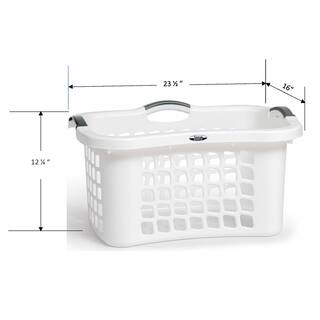 Taurus White Plastic Laundry Basket with Comfort Grip Handles 7430WH