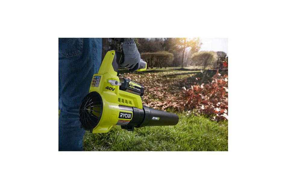 RYOBI RY40480VNM 40V 110 MPH 525 CFM Cordless Battery Variable-Speed Jet Fan Leaf Blower with 4.0 Ah Battery and Charger