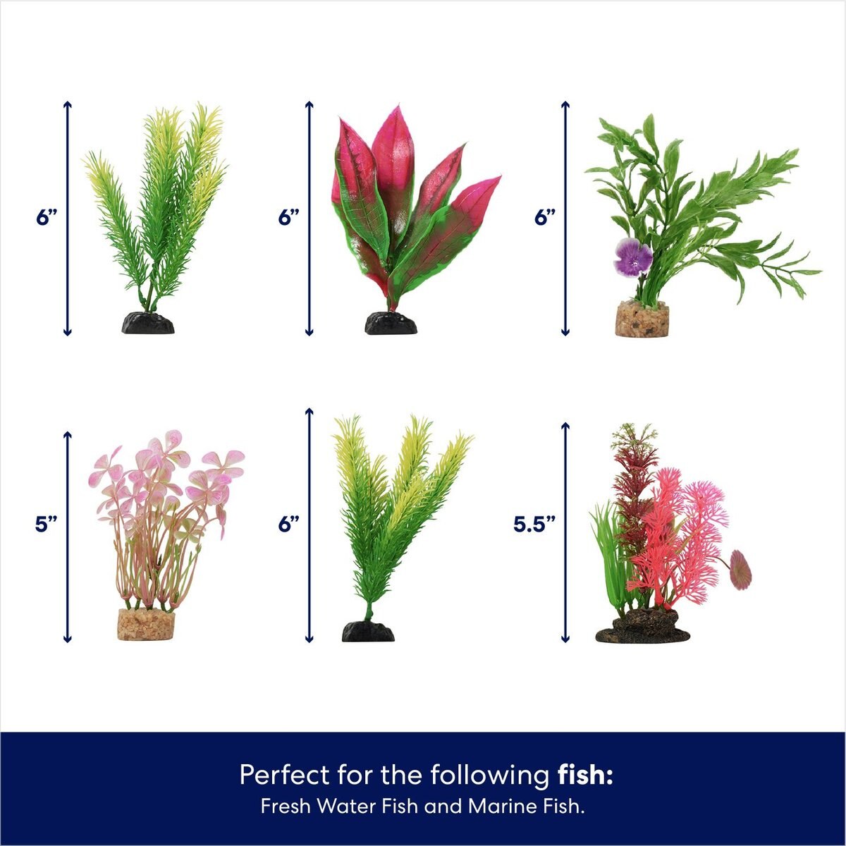 Frisco Colorful Plastic Aquarium Plant Set