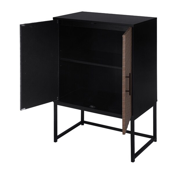 2-door Cabinet W/ Elevated Metal Base