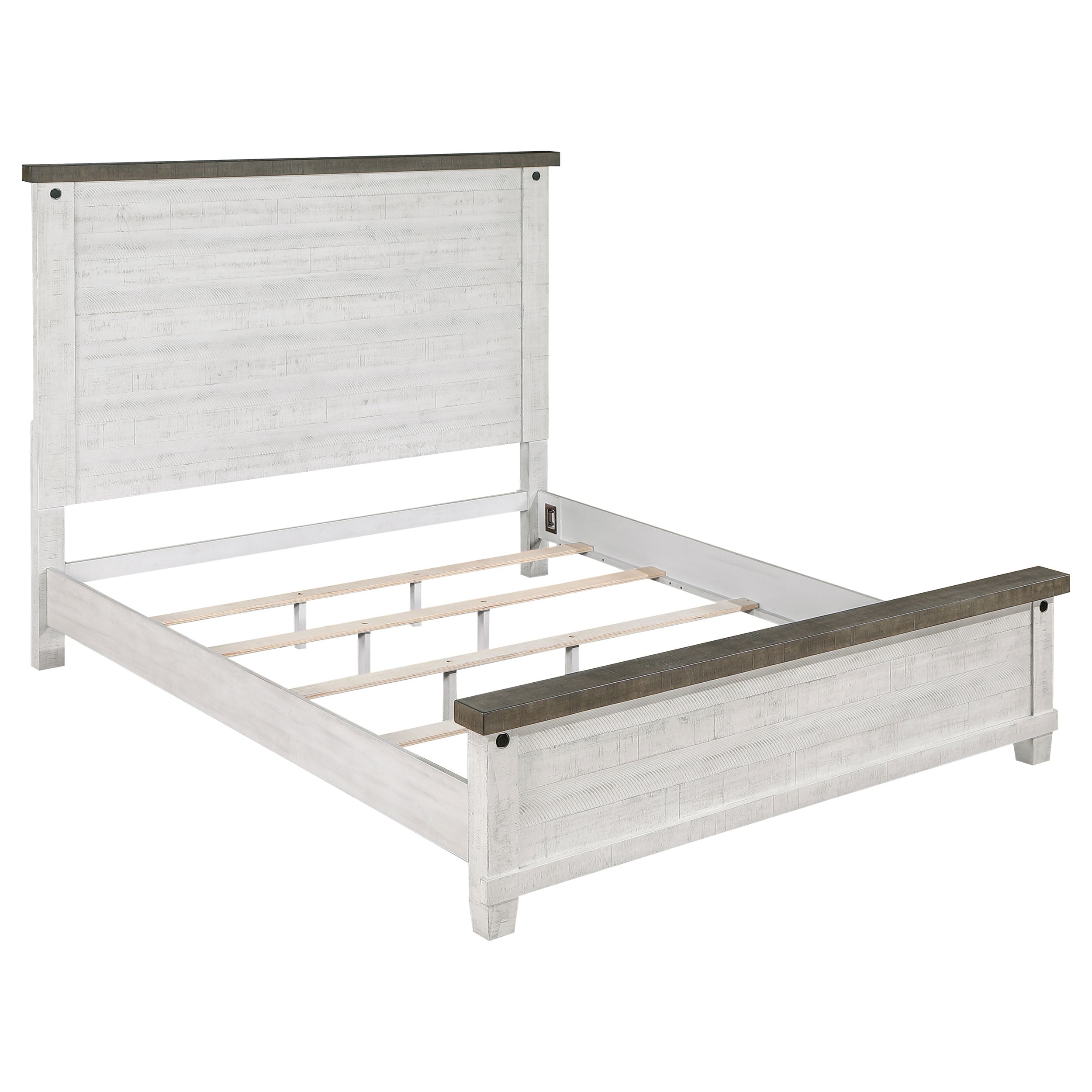 Lilith 5-Piece Bedroom Set Distressed White - 224471-S5