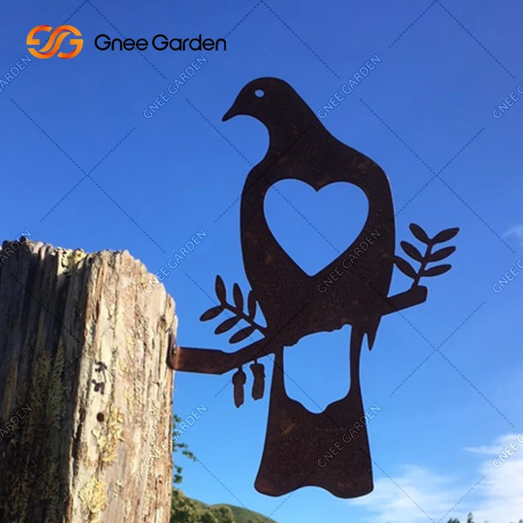 Corten steel flying birds metal wall art garden decor small garden decor rusty