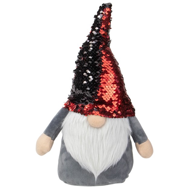 Standing Gnome Christmas Decoration With Red Flip Sequin Hat