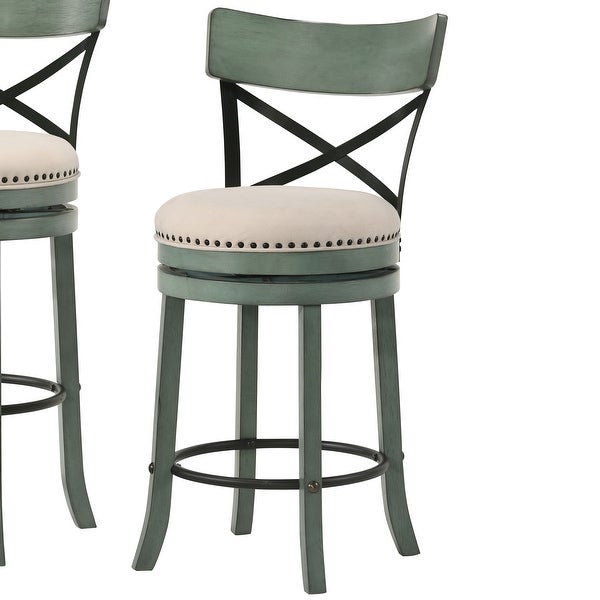 Furniture of America Heidi Modern Farmhouse Swivel Barstools Set of 2