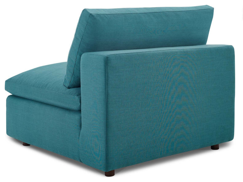 Kyle Teal Down Filled Overstuffed Armless Chair   Contemporary   Armchairs And Accent Chairs   by Virgil Stanis Design  Houzz