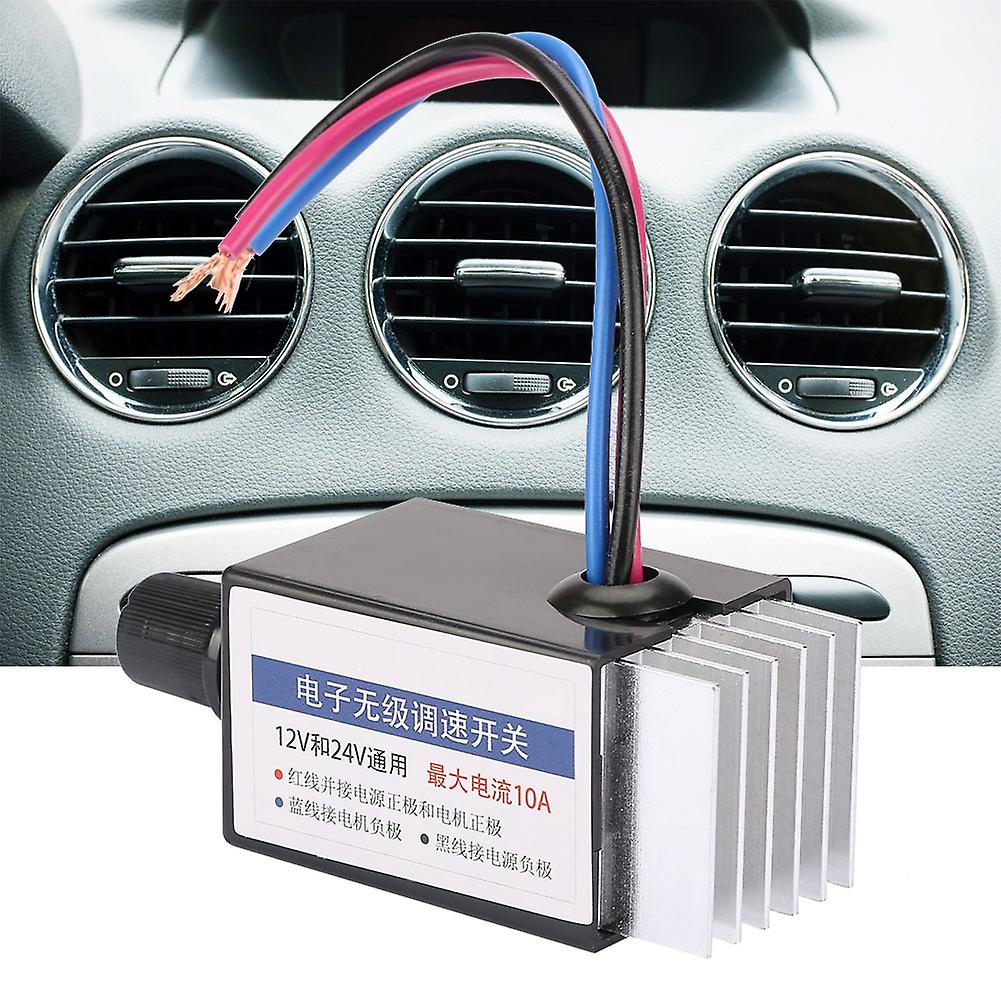 Universal Dc 12v/24v Motor Speed Controller Switch For Car Truck Fan Heater Control