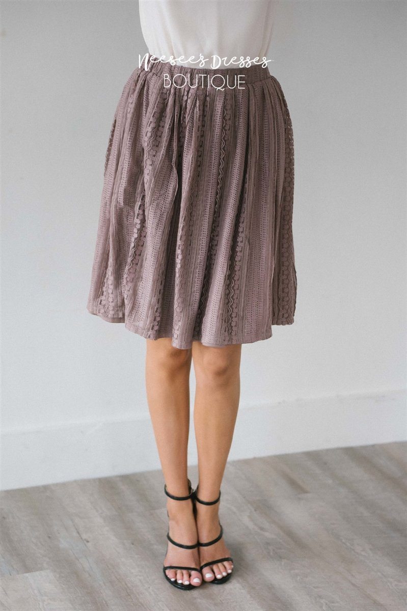 Pretty Dusty Mauve Lace Skirt