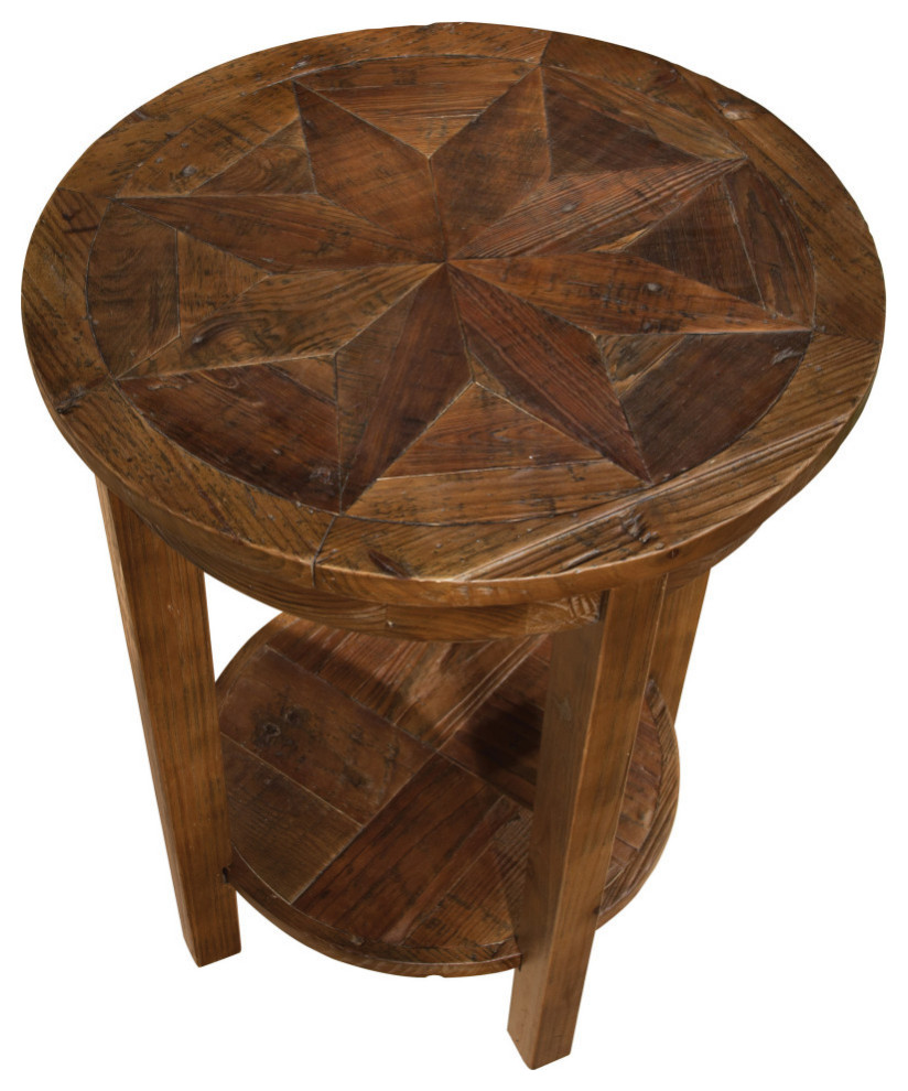 Revive Reclaimed Round End Table  Natural   Transitional   Side Tables And End Tables   by Beyond Stores  Houzz