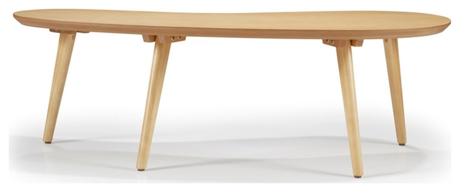 Mid Century Modern Coffee Table   Oak Finish   Midcentury   Coffee Tables   by Homesquare  Houzz