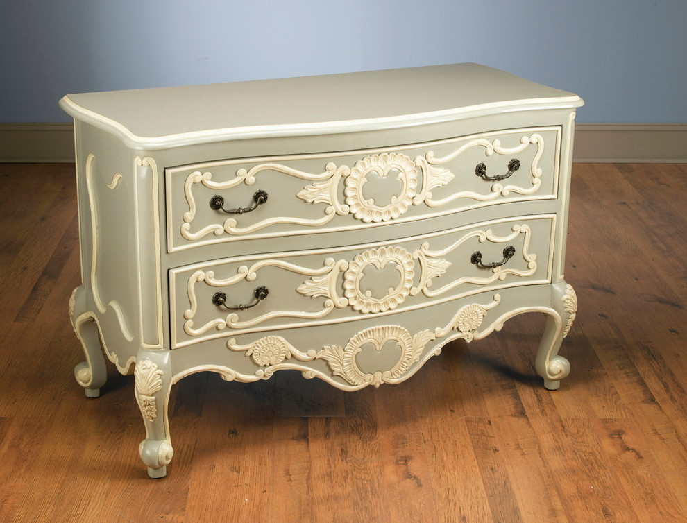 Sage Green and Cream 2 Drawer Chest   Traditional   Accent Chests And Cabinets   by Orchard Creek Designs  Houzz