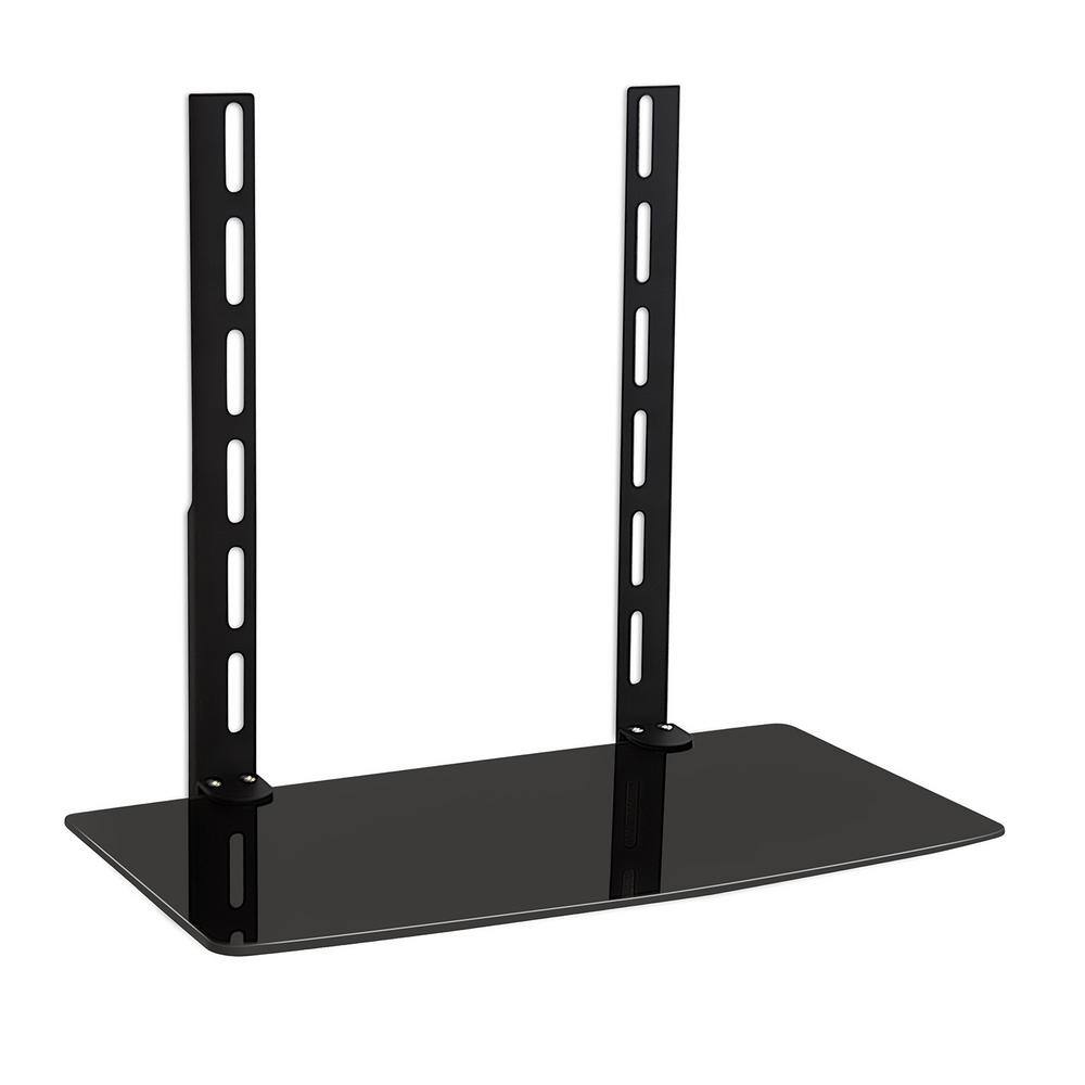 mount-it! AV Component Shelf for Wall Mounted TV 1 Tempered Glass Shelves MI-8401