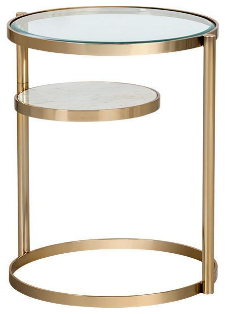 Sunpan Moncasa Helica Side Table   Brass   Contemporary   Side Tables And End Tables   by Unlimited Furniture Group  Houzz