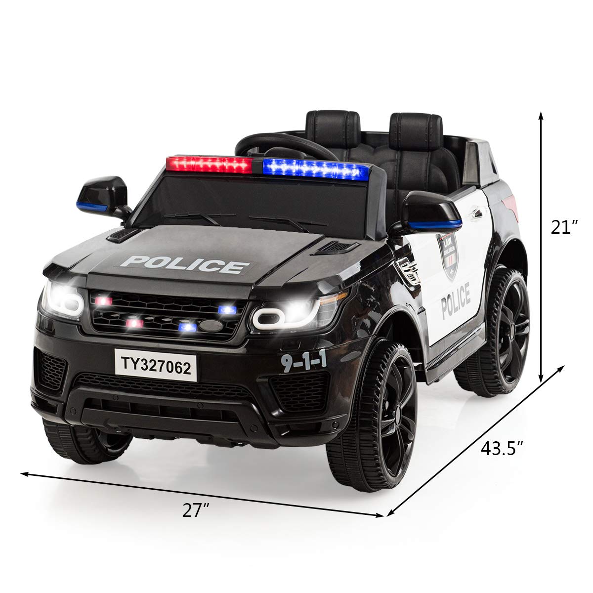 Ride on Car, 12V Battery Powered Police SUV Vehicle