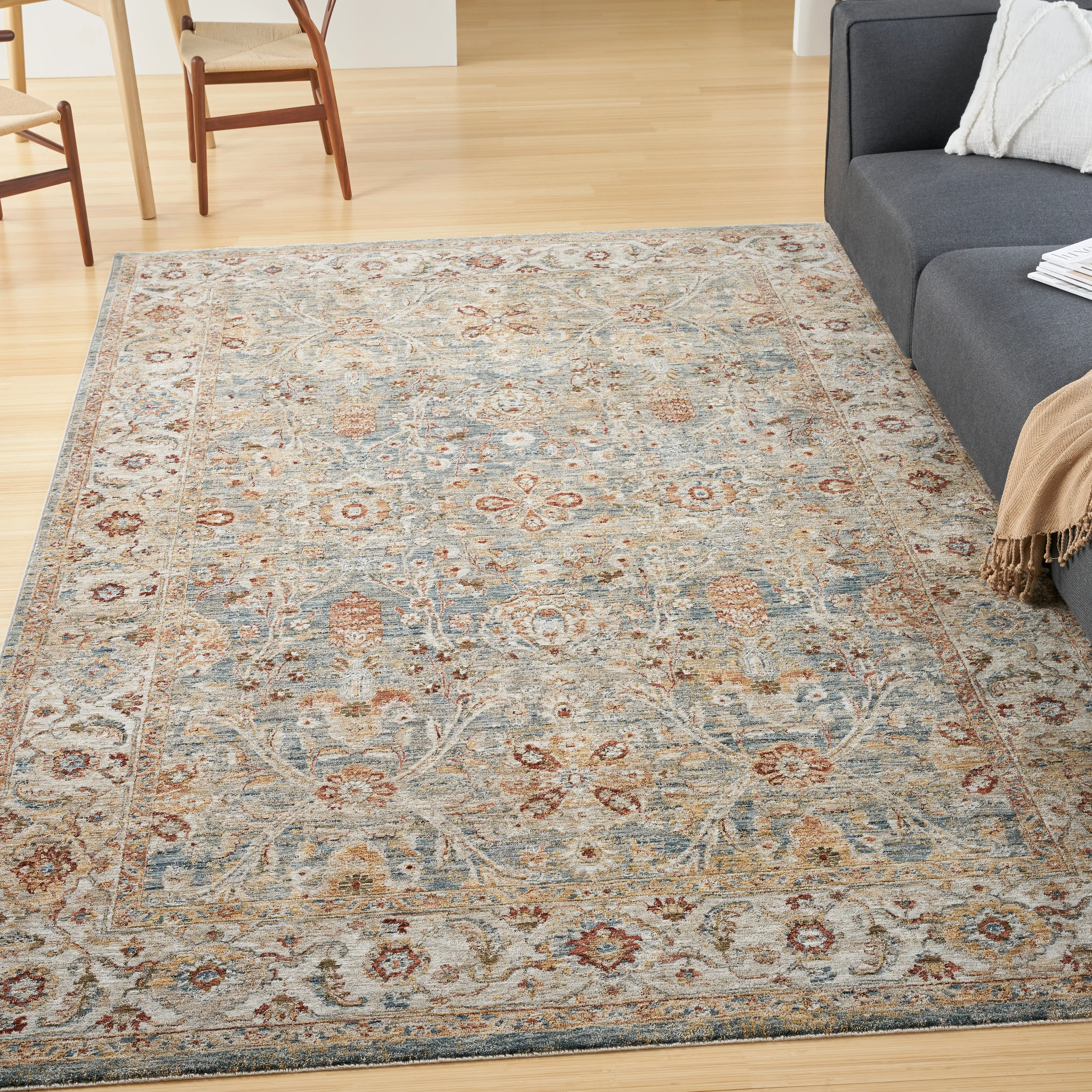 Sahar 8 x 10 Vintage Blue Area Rug