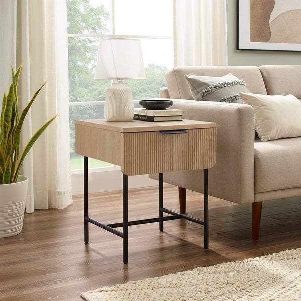 Middlebrook Designs Minimal Fluted-Door Side Table