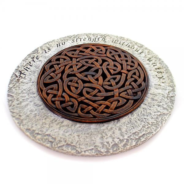 Unity Strength Bronze Endless Knot 12 Inch Polyresin Decorative Stepping Stone