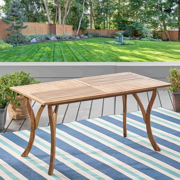 59Inch Rectangular Wood Patio Table for Outdoor Dining