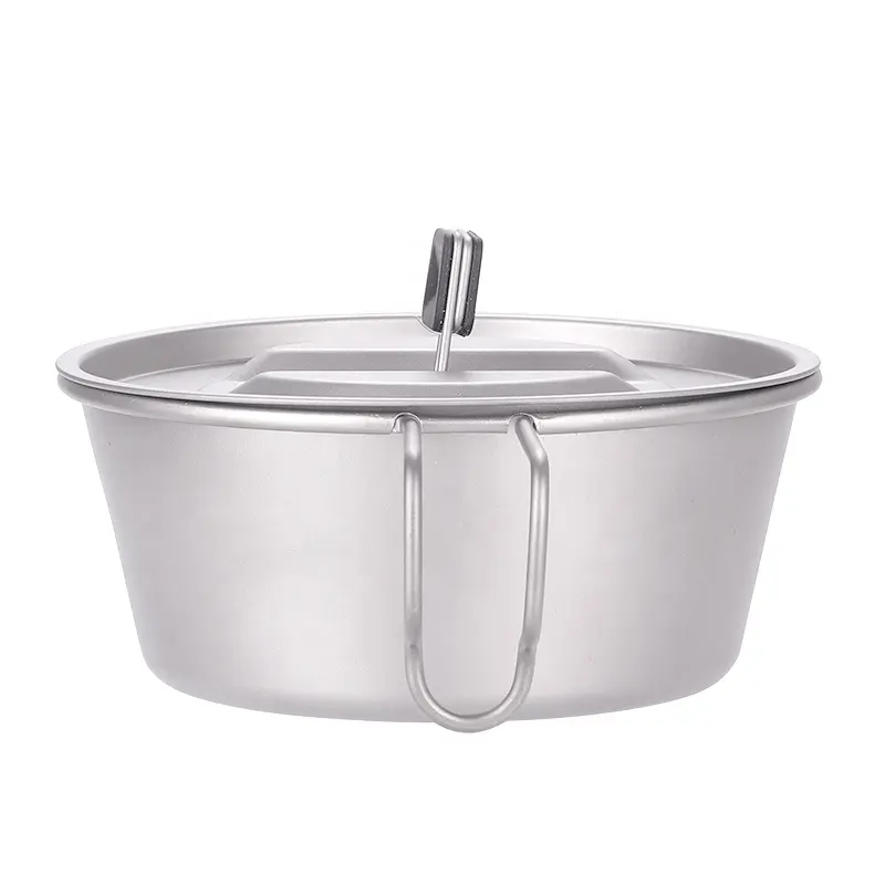 Outdoor Hiking Lightweight Durable Tableware 350ml / 520ml Titanium Bowl Sierra Cup Camping Pot