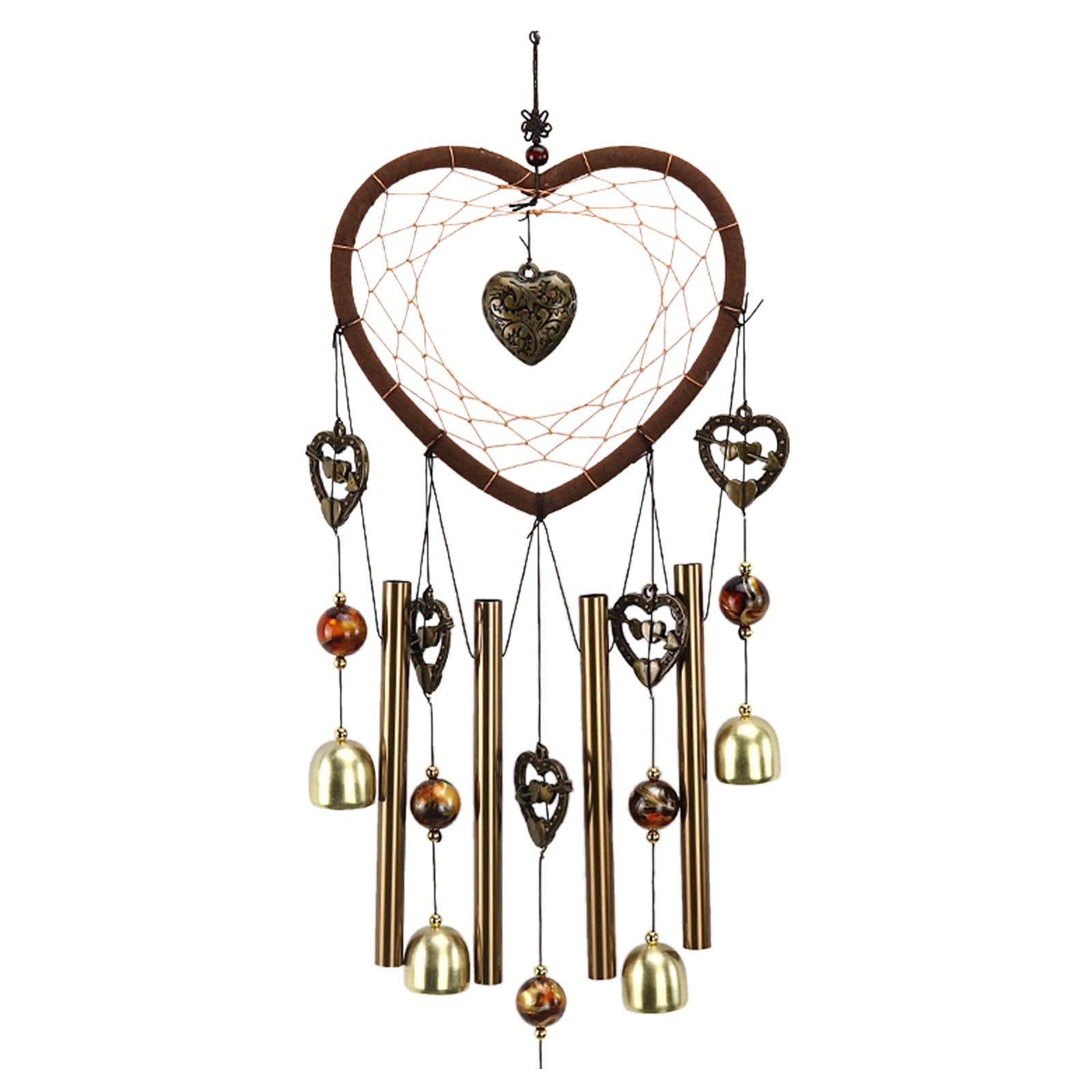 Pompotops Heart Wind Chime for Outdoor， Large Windchimes Dream-Catcher for Outside