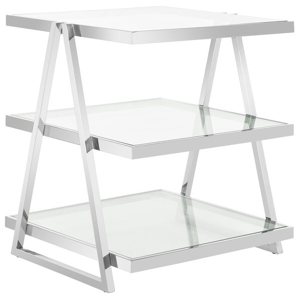 SAFAVIEH Couture Sterling 3-Tier Glass End Table - 20 IN W x 20 IN D x 24 IN H