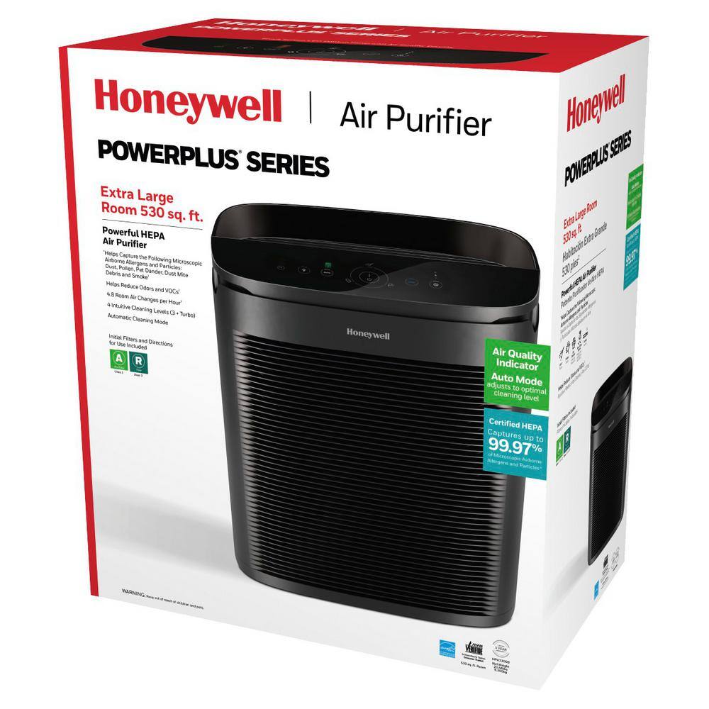 Honeywell PowerPlus HEPA Air Purifier Extra-Large Room (530 sq. ft.) Black HPA3300BV1