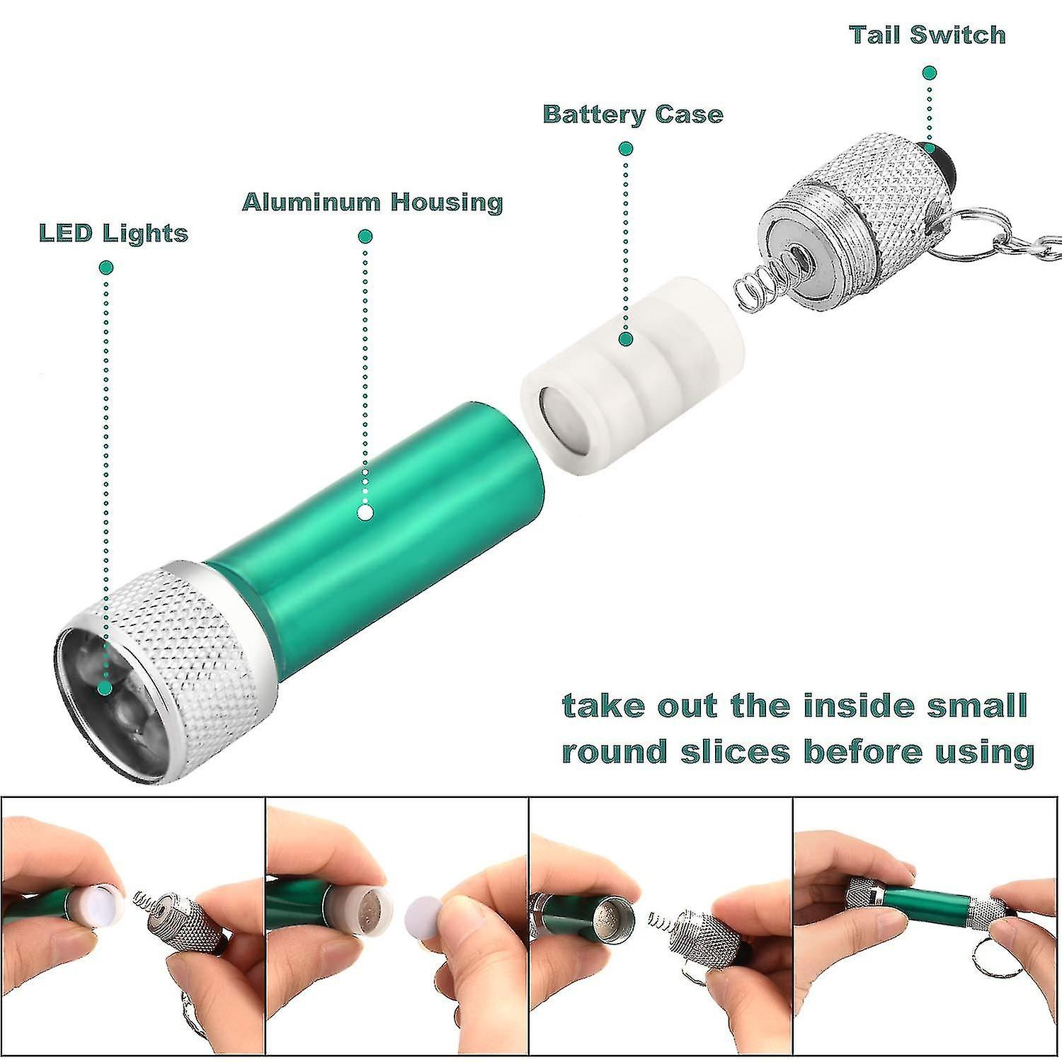 6pcs Mini Led Flashlight Keychain Portable 5 Bulb Led Flashlight For Camping Party Favors