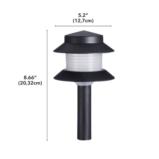 Sterno Home (#GL42171) Two-tiered Outdoor Landscaping Path Light， Black (Power Pack and Landscape Wire Sold Separately)