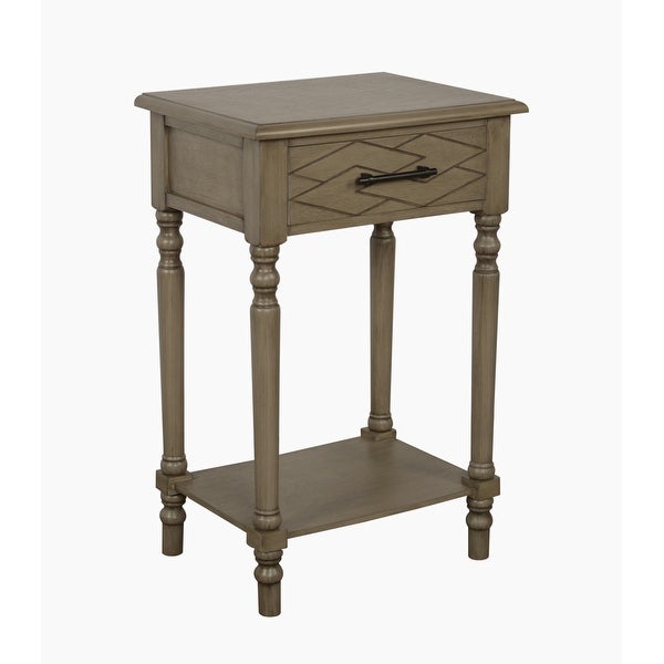 Anthony One Drawer Side Table， Stone Wash