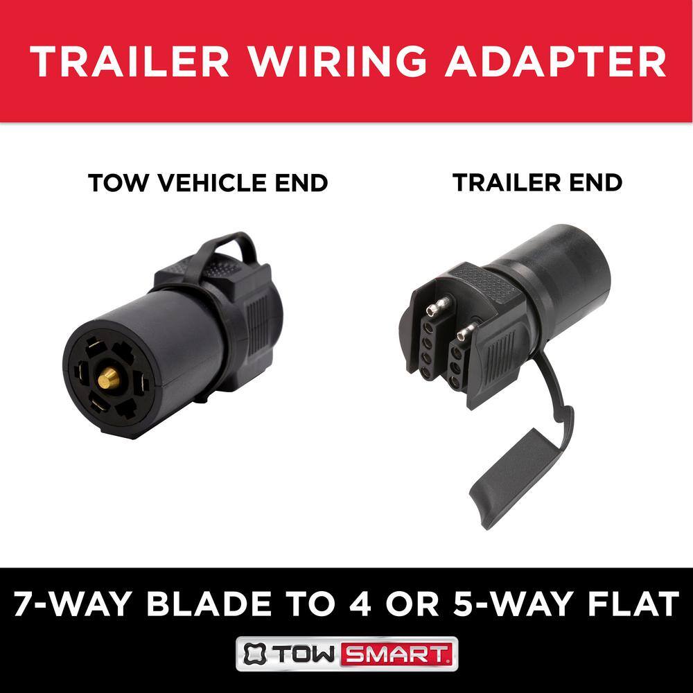 TowSmart 7-Way Blade to 4 or 5-Way Flat Trailer Light Wiring Adapter 1426