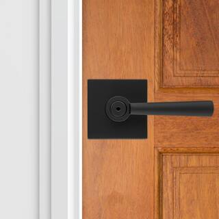 Baldwin Prestige Spyglass Matte Black BedBath Door Handle with Microban Antimicrobial Technology 353SPLSQR514CP6